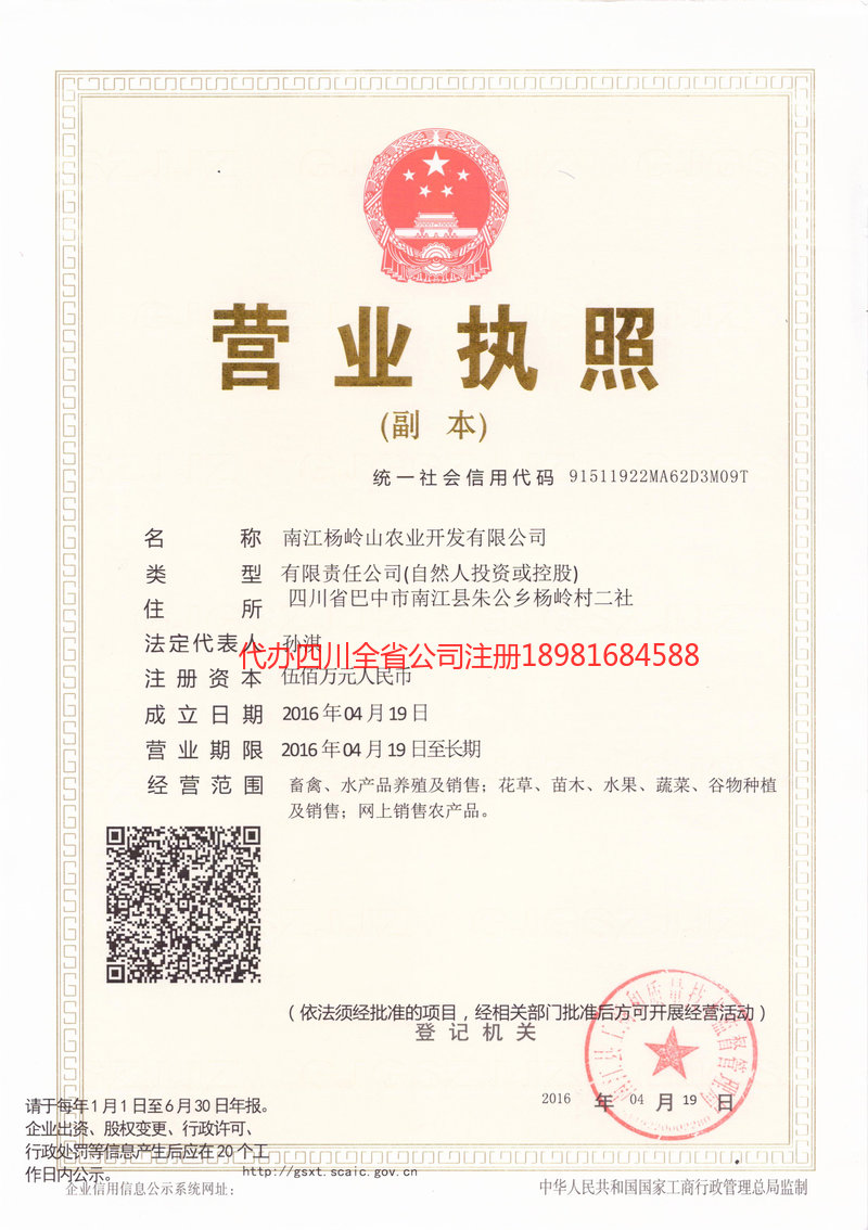 恩施市恩施市杨岭山农业开发有限公司